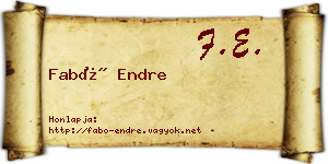 Fabó Endre névjegykártya